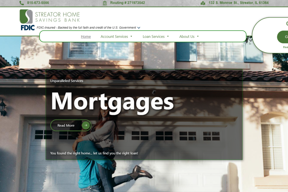 Streator Home Savings Bank Screenshot