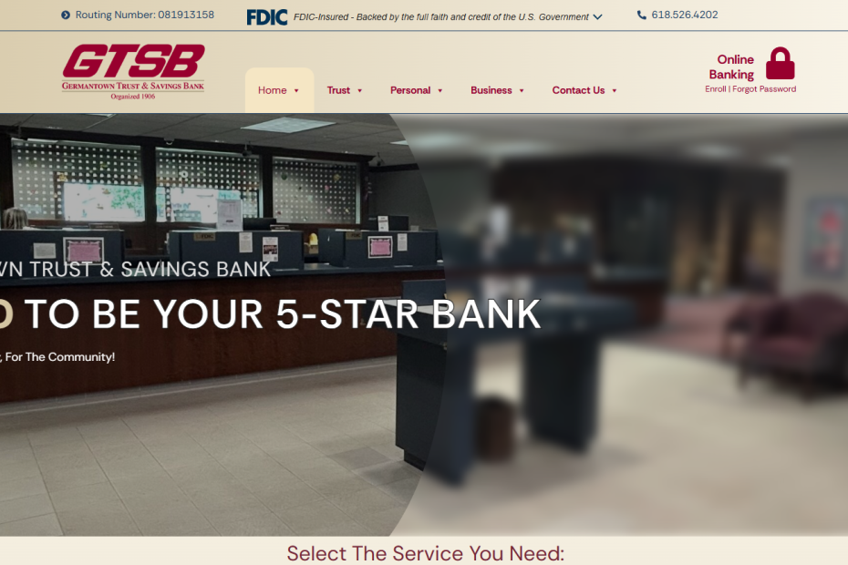 Germantown Trust & Savings Bank Website Screenshot